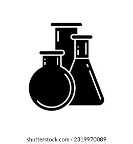 Iconos vectores de laboratorio químicos. signo de ilustración de investigación. símbolo de laboratorio y biotecnología.
