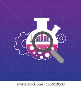 Chemical lab vector illustration. Chemistry icons.