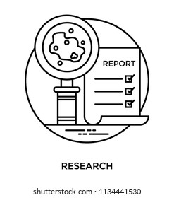 A chemical laboratory apparatus with science element and microscope defining lab research icon concept 