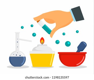 Chemical laboratory concept background. Flat illustration of chemical laboratory vector concept background for web design