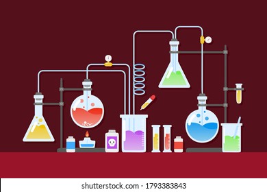 Vector Illustration Chemical Processing Equipment Beaker Stock Vector ...