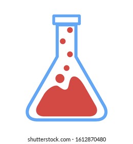 Chemical laboratory equipment on white background. Vector illustration.