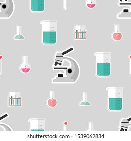 chemical laboratory equipment seamless pattern design