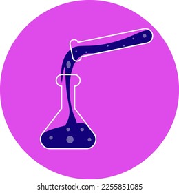 Chemical laboratory equipment. Test tube, flasks tube and other measurements. Illustration for chemical or medicinal experiment, research