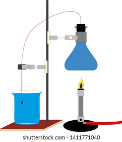 Chemical laboratory equipment vector eps10