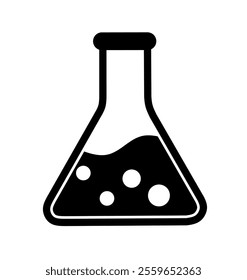 chemical laboratory flask icon vector on white background