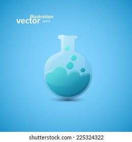 Chemical laboratory flask, vector graphic design, stylish concept eps10