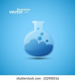 Chemical laboratory flask, vector graphic design, stylish concept eps10