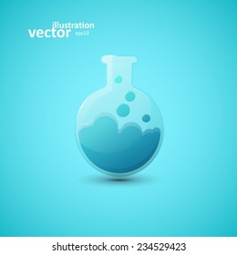 Chemical laboratory flask, vector graphic design, stylish concept eps10