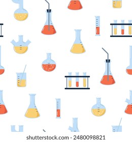 Frascos de laboratorio químico patrón sin fisuras