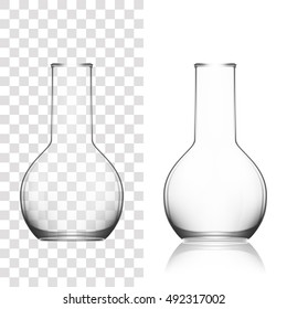 Chemical Laboratory Glassware Or Beaker. Glass Equipment Empty Clear Test Tube. EPS10 Vector