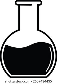 Chemical laboratory icon. Chemical flask, beaker vector symbol isolated on transparent background. Ideal for science, chemistry, and research-themed projects. Vector illustration.