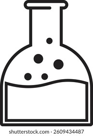 Chemical laboratory icon. Chemical flask, beaker vector symbol isolated on transparent background. Ideal for science, chemistry, and research-themed projects. Vector illustration.