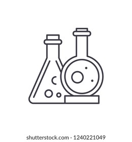 Chemical laboratory line icon concept. Chemical laboratory vector linear illustration, symbol, sign