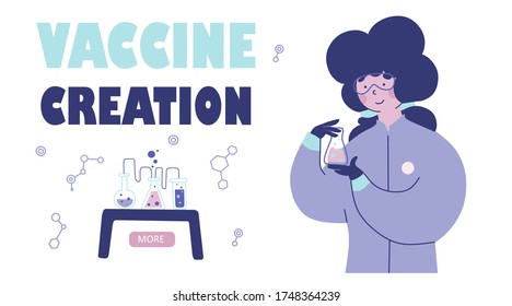 Chemical laboratory research, Flat vector character illustration.