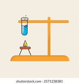 Chemical laboratory set. Chemical test tubes and flasks isolated on a white background. Simple flat style. Chemistry theme. Scientific research vector illustration
