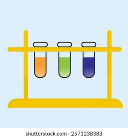 Chemical laboratory set. Chemical test tubes and flasks isolated on a white background. Simple flat style. Chemistry theme. Scientific research vector illustration
