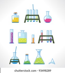 Chemical laboratory. Set of tubes.