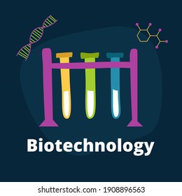 Chemical laboratory test tubes, science and technology