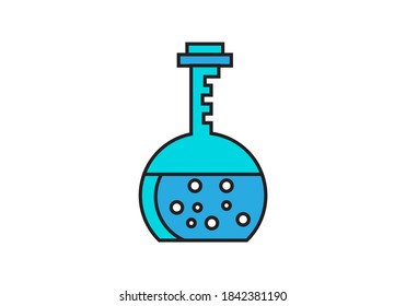 Chemical laboratory vector linear fill icon.simple laboratory and medical icon