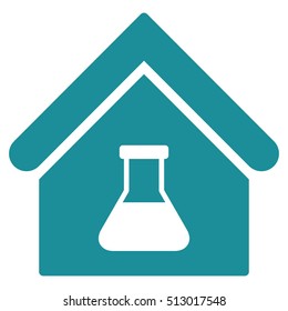 Chemical Labs Building vector icon. Flat soft blue symbol. Pictogram is isolated on a white background. Designed for web and software interfaces.