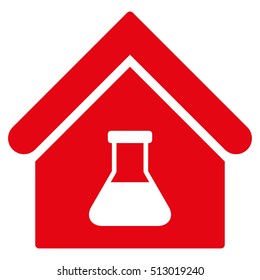 Chemical Labs Building vector icon. Flat red symbol. Pictogram is isolated on a white background. Designed for web and software interfaces.