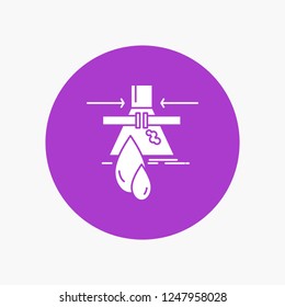 Chemical, Leak, Detection, Factory, pollution White Glyph Icon in Circle. Vector Button illustration