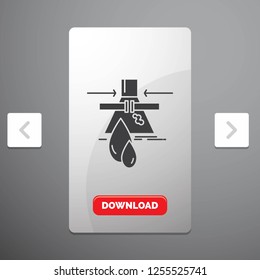 Chemical, Leak, Detection, Factory, pollution Glyph Icon in Carousal Pagination Slider Design & Red Download Button