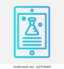 Icono de aprendizaje químico en estilo de degradado, uso para presentación de aplicaciones móviles en sitios web