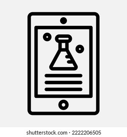 Chemical learning icon in line style, use for website mobile app presentation