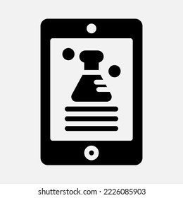 Chemical learning icon in solid style, use for website mobile app presentation