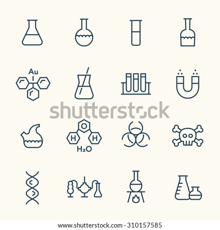 Chemical line icons