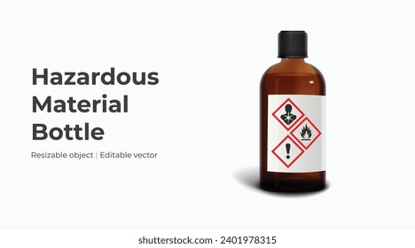 Chemical liquid bottle with hazardous material labels