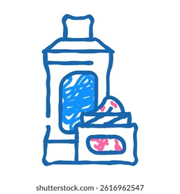chemical liquid for car polishing doodle icon sketch vector. chemical liquid for car polishing sign. isolated symbol illustration