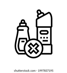 chemical liquid prohibition children line icon vector. chemical liquid prohibition children sign. isolated contour symbol black illustration