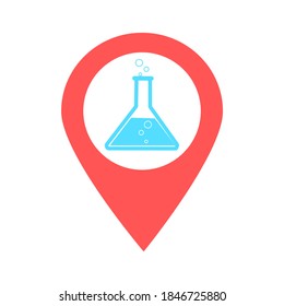 Chemical location map pin icon. Element of map point for mobile concept and web apps. Icon for website design and development, app development. Premium lab, pharmacy icon sign.