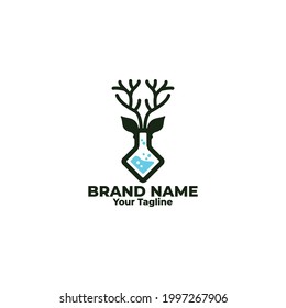 chemical logo design with deer shape.