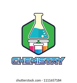 chemical logo for science or research, vector illustration