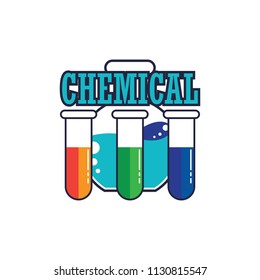 chemical logo for science or research, vector illustration