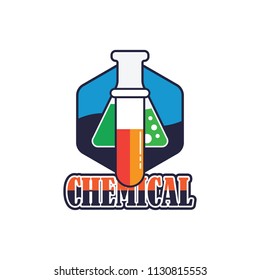 chemical logo for science or research, vector illustration