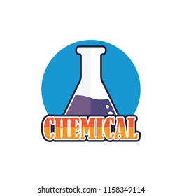 chemical logo for science or research, vector illustration