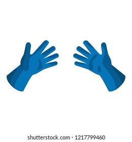 Chemical long gloves vector icon. Flat illustration of chemical long gloves vector icon for web design