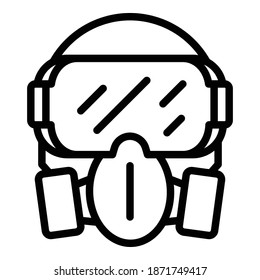 Chemical mask icon. Outline chemical mask vector icon for web design isolated on white background