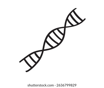 Chemical medicine dna structure doodle hand drawn icon. Outline drawing line clipart symbol. Vector illustration