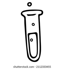 Chemical medicine educations doodle vector illustration liquid bulb lab success icon