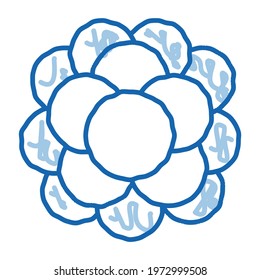Chemical Microscope Bacterium sketch icon vector. Hand drawn blue doodle line art isolated symbol illustration