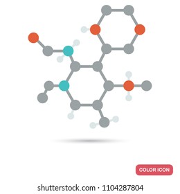 Chemical model of laboratory preparation color flat icon
