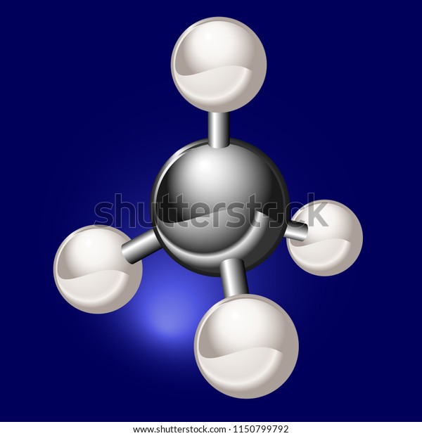 Chemical Model Methane Element Ch4 Molecule Stock Vector (Royalty Free ...