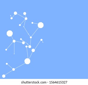 chemical molecular background design. Connected dot design blue design. Simple design vector.