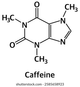 Chemical molecular structure of caffeine